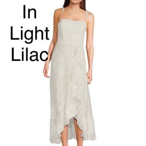 Floral Tie Strap Ruffle Side Slit Midi Dress Sundress